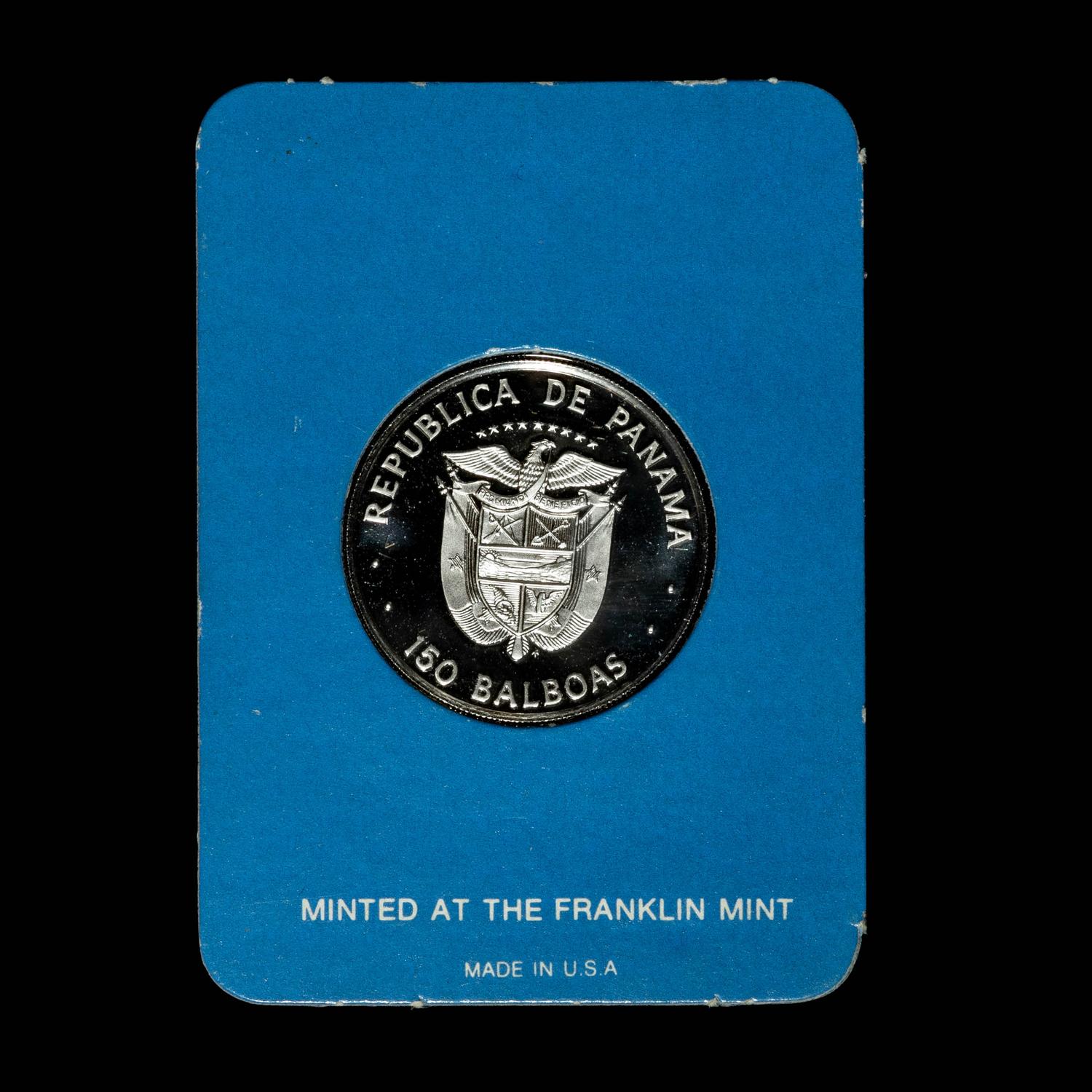 A 1976 Republic of Panama Issued Franklin Mint Struck B150 Platinum Proof