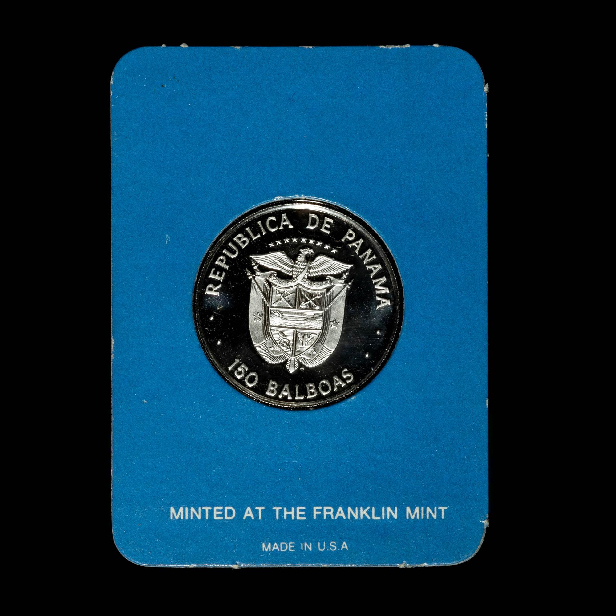 A 1976 Republic of Panama Issued Franklin Mint Struck B150 Platinum Proof
