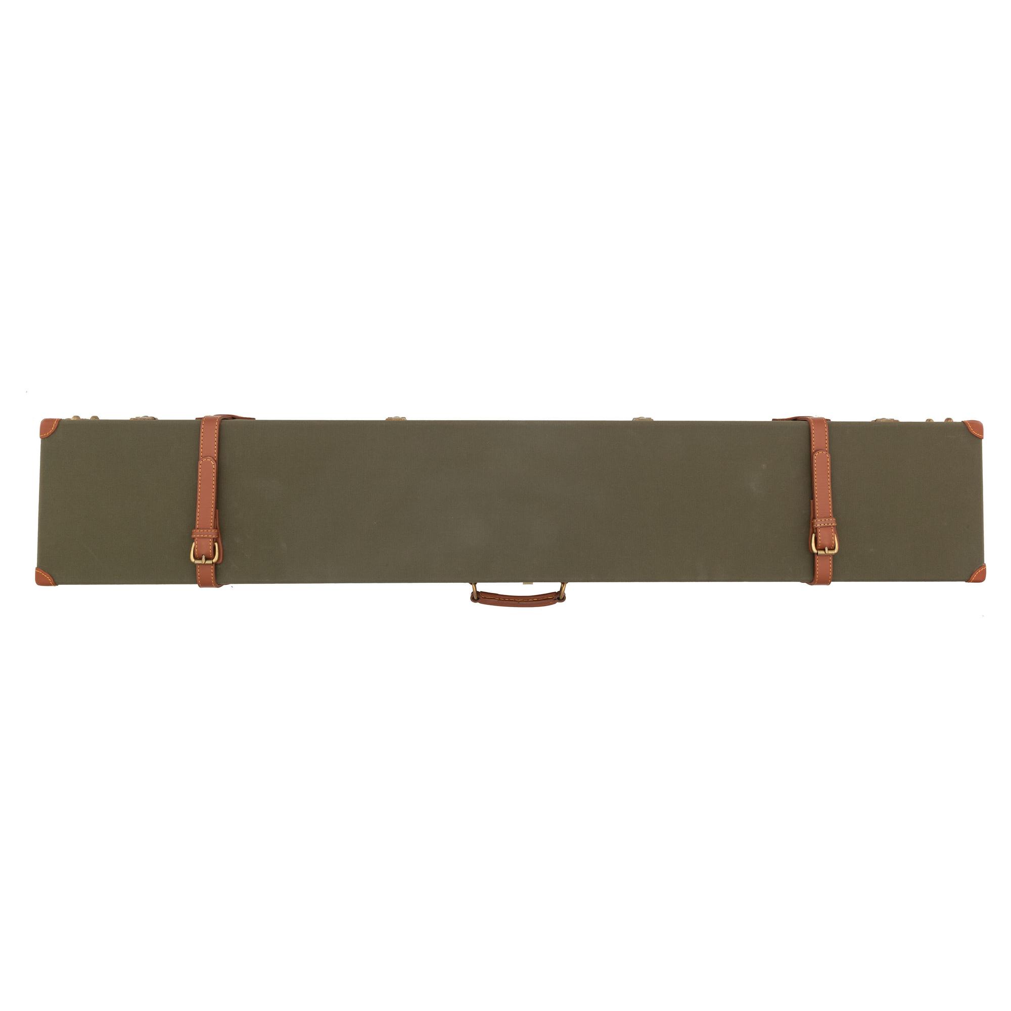 Unmarked Green Canvas and Leather Shotgun Case New in Box