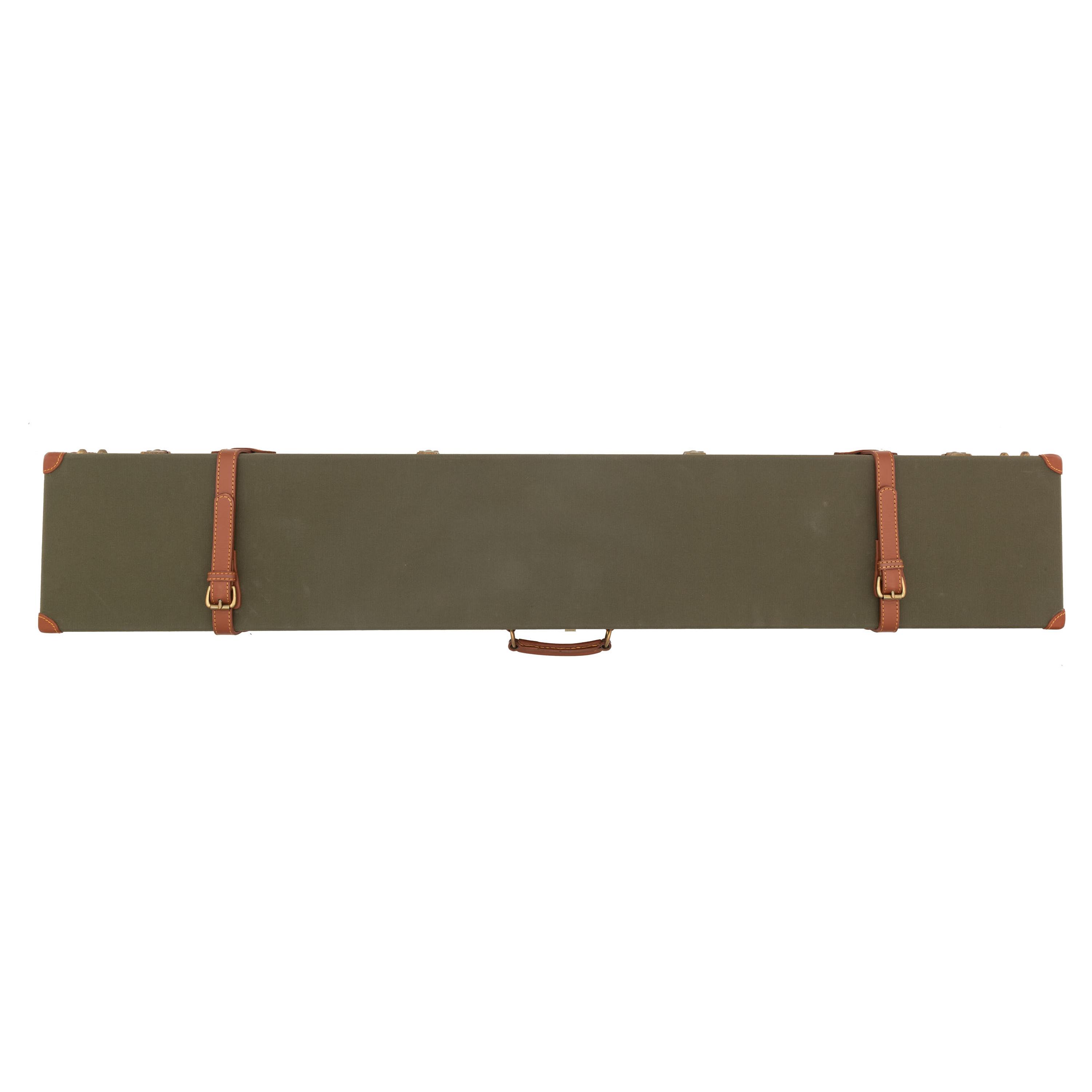 Unmarked Green Canvas and Leather Shotgun Case New in Box