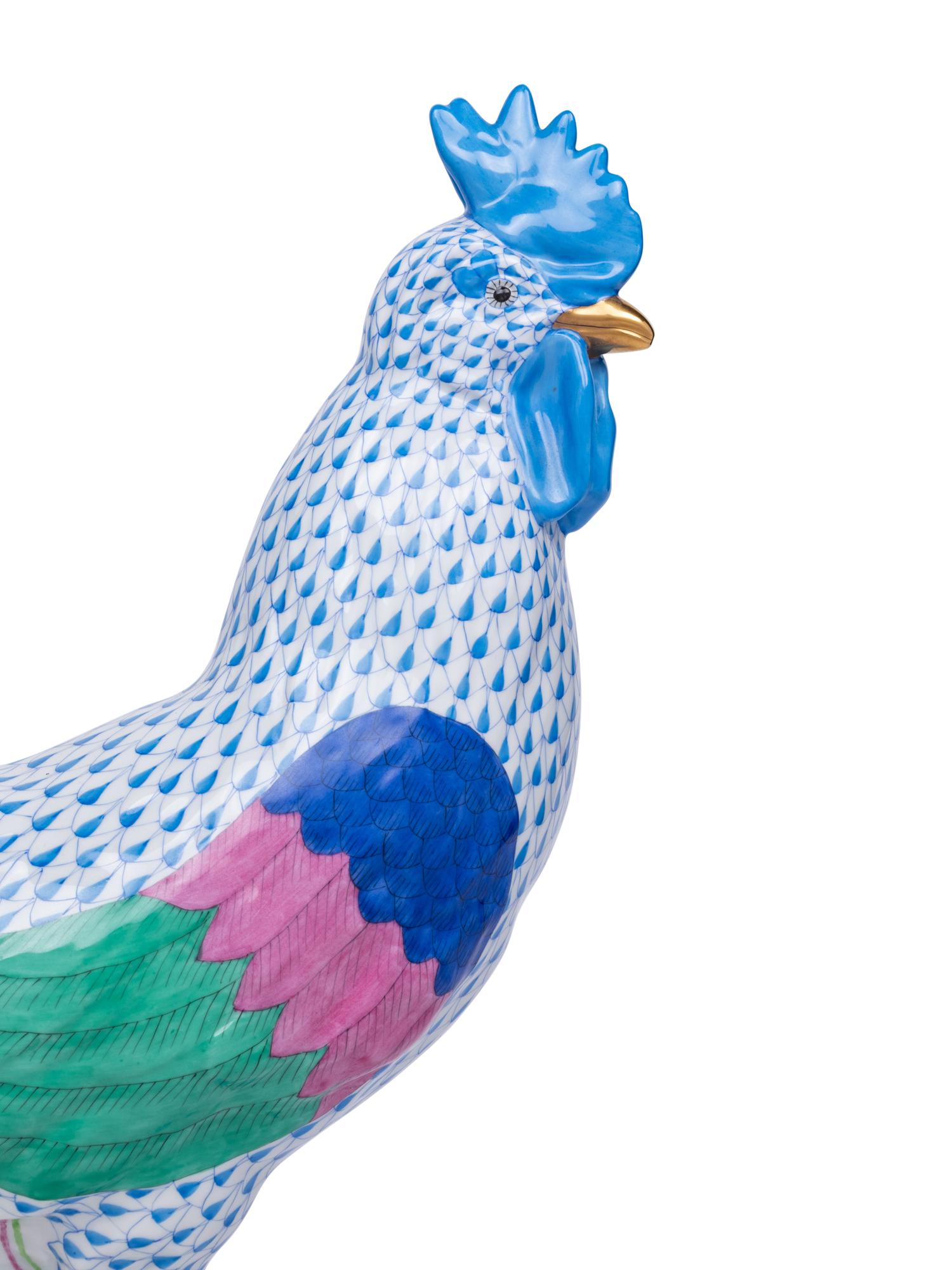 A Large Herend Porcelain Rooster