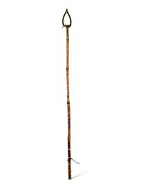 A Victorian Brass Mounted Bamboo Reaching Clamp