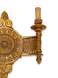 A Pair of Empire Style Gilt-Bronze Two-Light Sconces