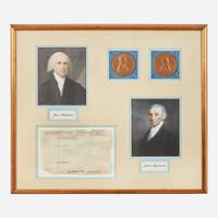 [Presidential] Madison, James, and James Monroe Partial Ship's Passport, signed