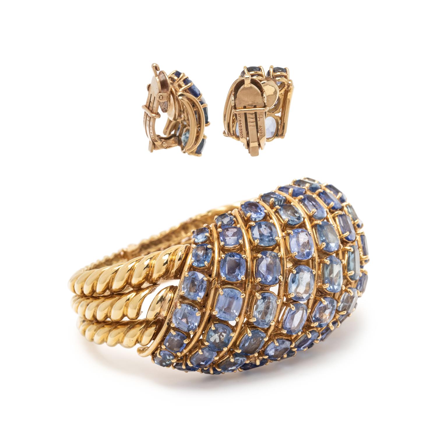 YELLOW GOLD AND SAPPHIRE SET