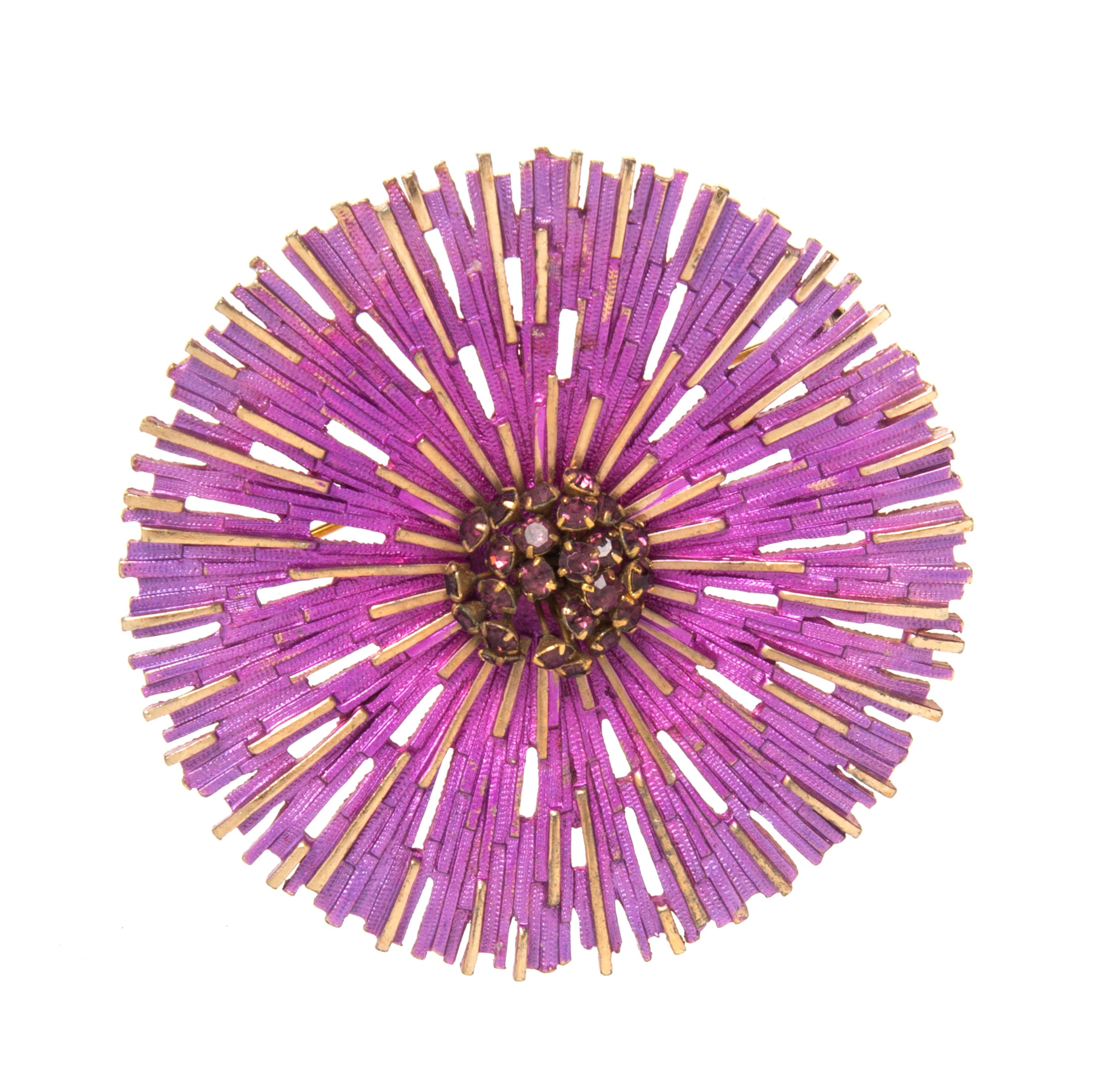A Purple Floral Brooch, 2.5".