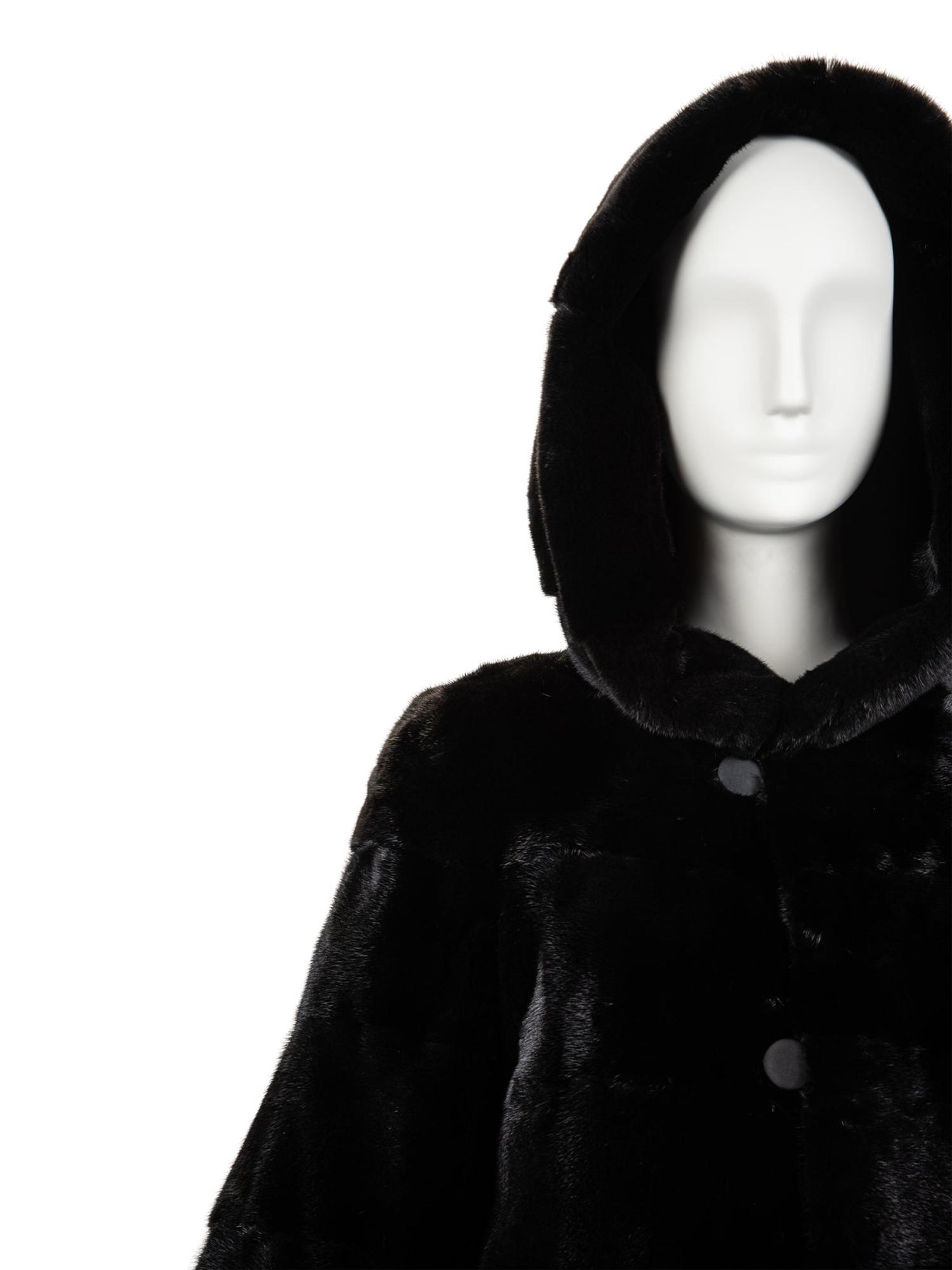 J. Mendel Black Mink Lined Rain Coat