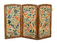 A Louis XV Style Carved Walnut Six-Panel Needlework Inset Screen 19th Century Note: Our specialists have confirmed that this item is over 100 years old.