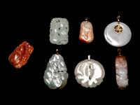 Seven Chinese Jadeite Pendants