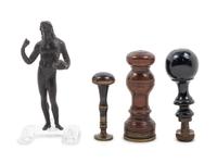 Three Continental Seals and a Bronze Figure