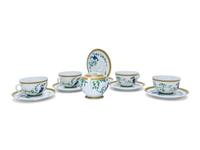 An Hermès Toucans Porcelain Tea Service
