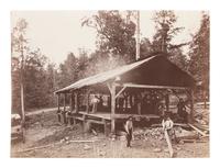 [CIVIL WAR] RUSSELL, A.J. Workers and Soldiers at Government Saw Mill, Chattanooga, TN . 1861-1865.