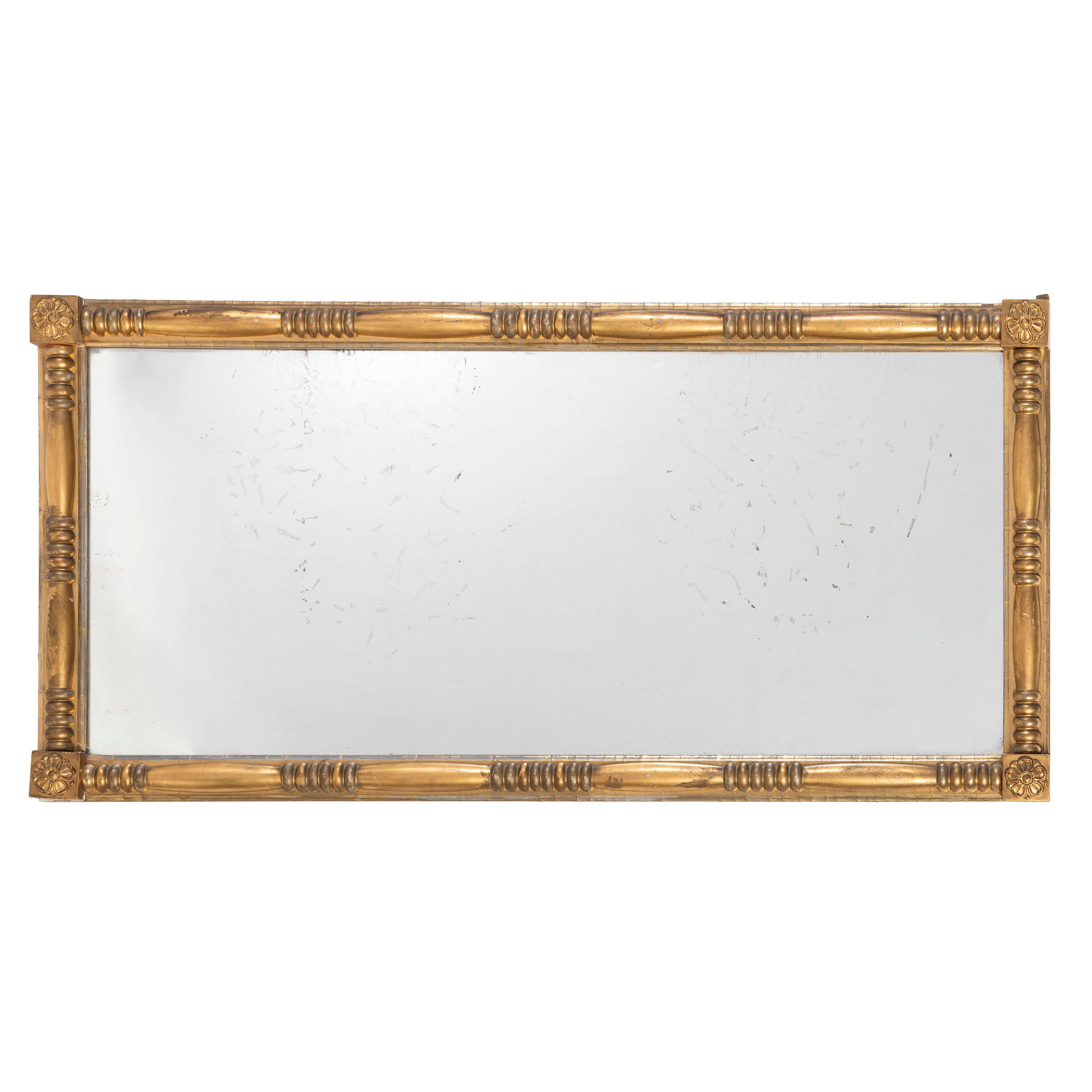 A Classical Turned and Gilt Decorated Over Mantel Looking Glass