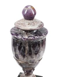 A Pair of Amethyst and Marble Urns