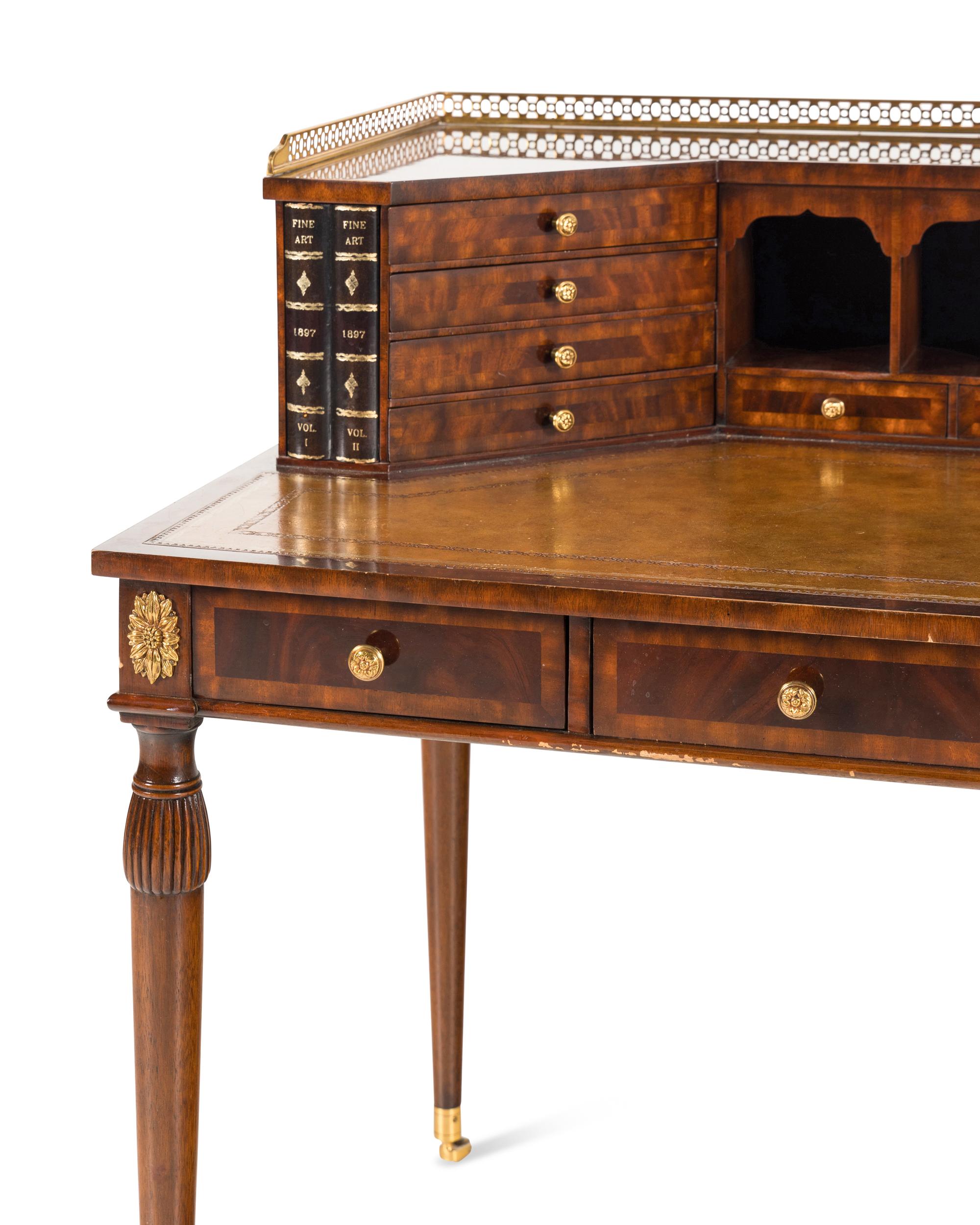 A Georgian Style Mahogany Carlton House Desk