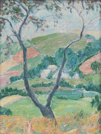 Tree by the Lake (with Sketch of a Landscape verso); together with a companion (2)