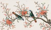 A Set of Twelve Chinese Export Watercolor and Pith Paintings of Exotic Birds