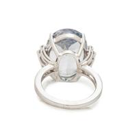 GREY BERYL AND DIAMOND RING