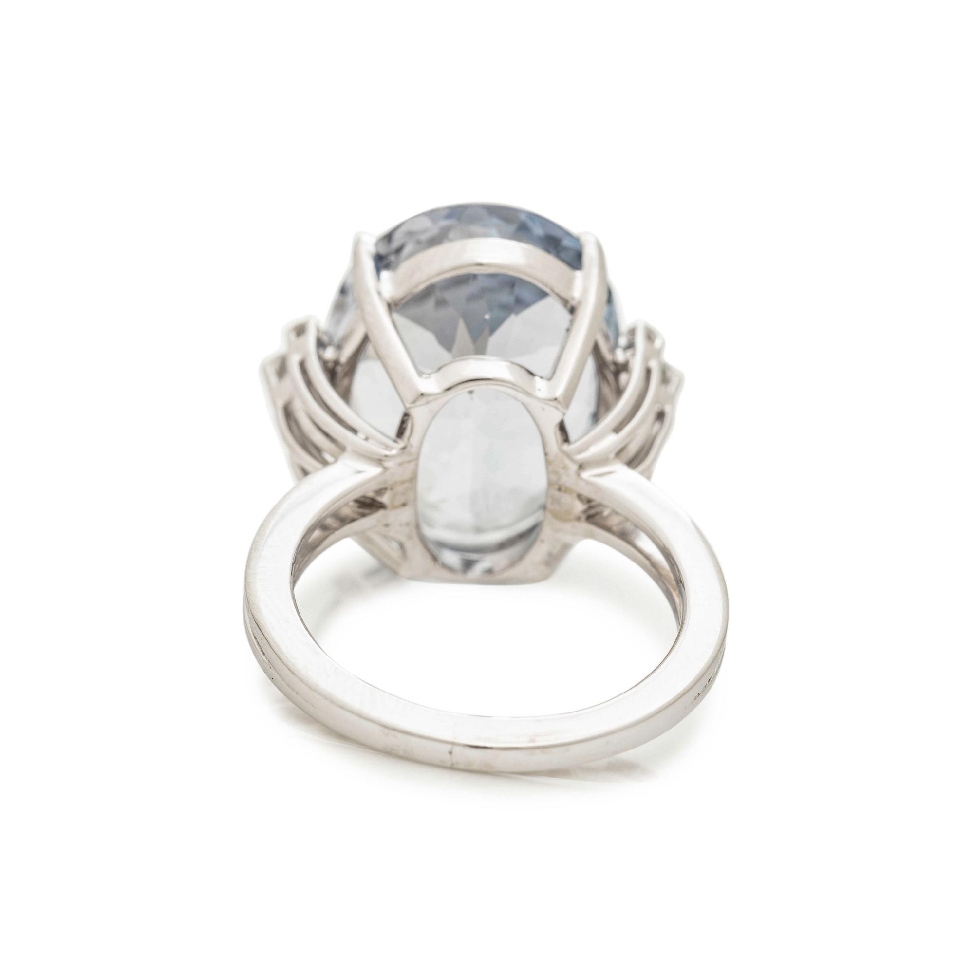 GREY BERYL AND DIAMOND RING
