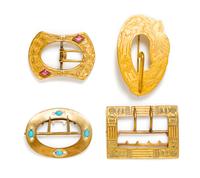 A Group of Four Metal Belt Buckles,