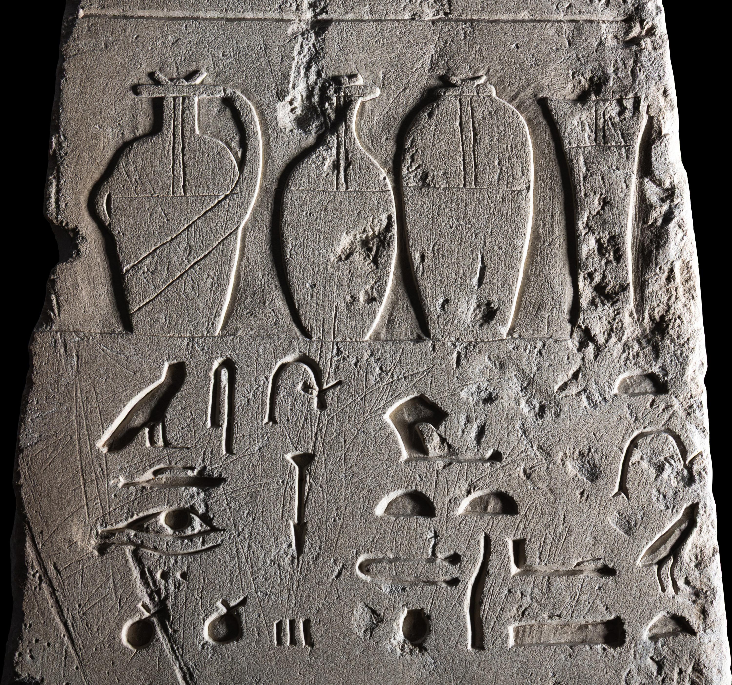 An Egyptian Limestone Wall Fragment