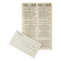 (Lincoln, Abraham) Uncut 1864 Massachusetts Republican Tickets