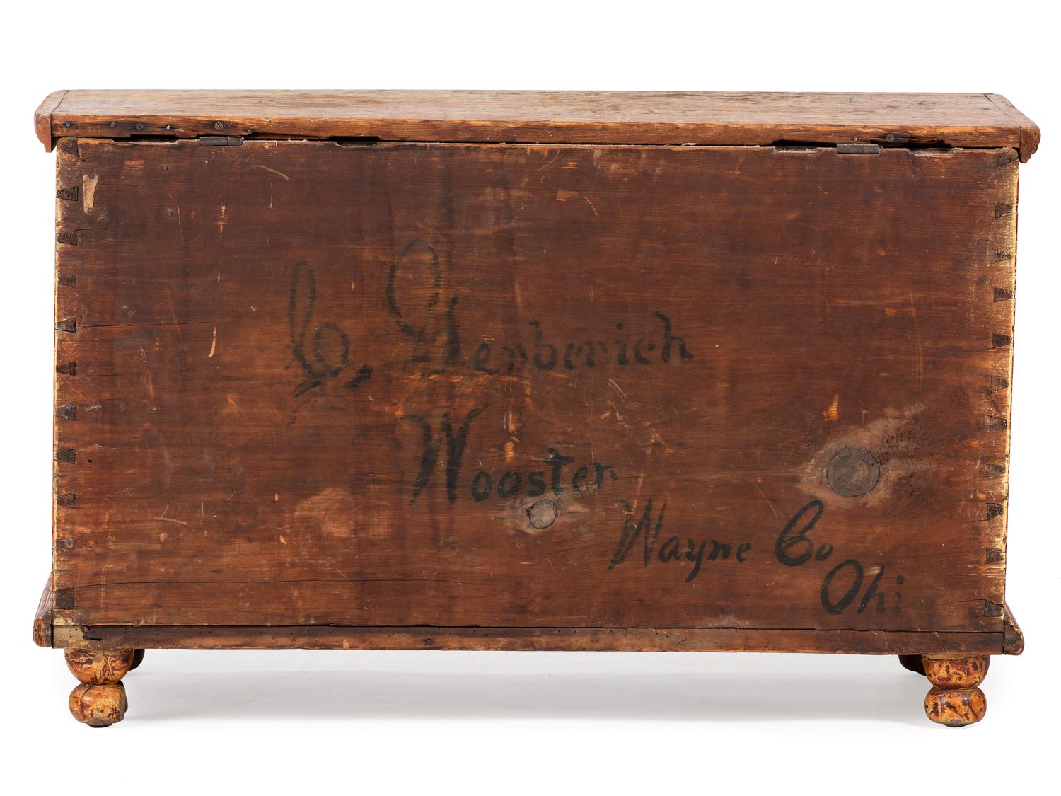 A Country Grain Painted Yellow Poplar Blanket Chest