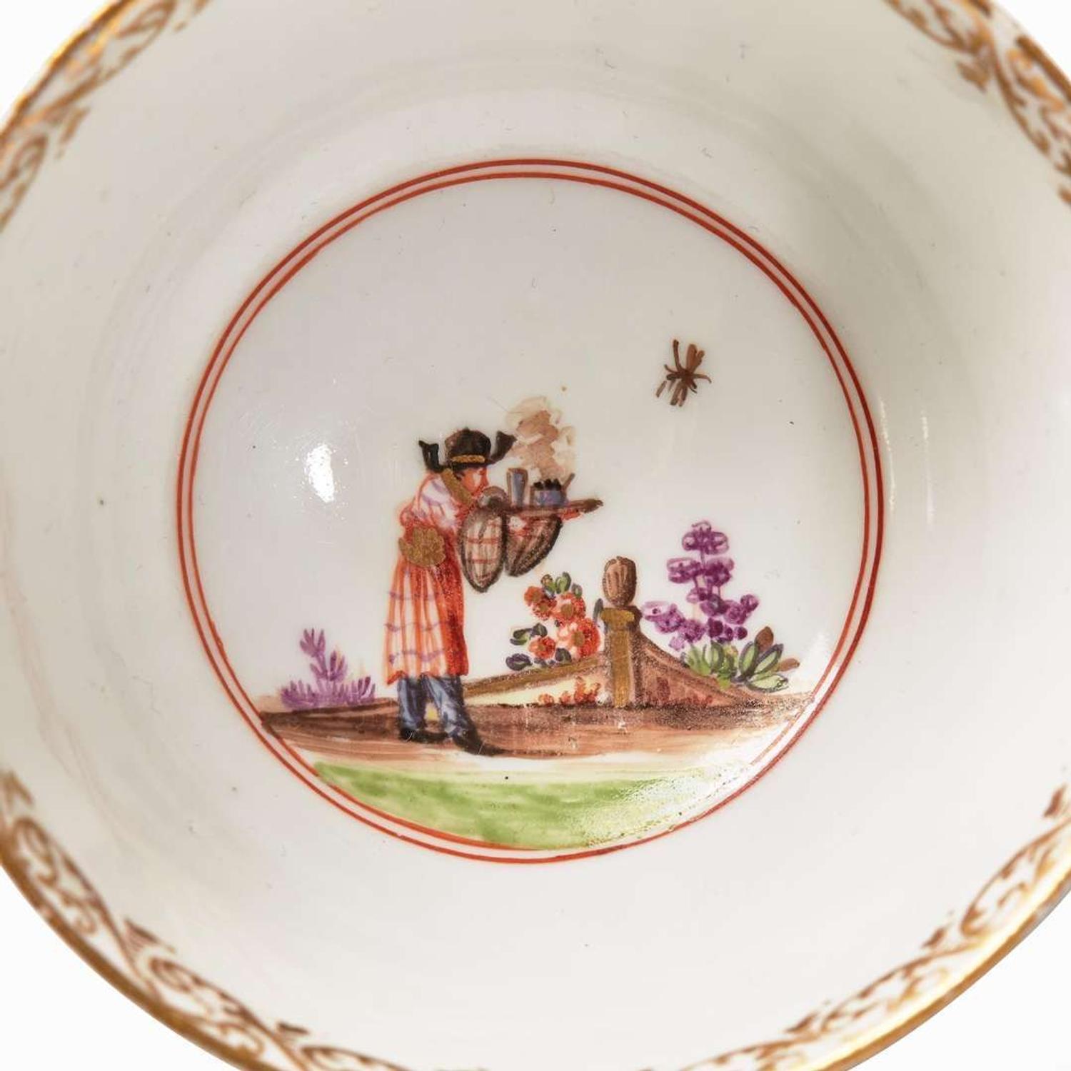 A Meissen chinoiserie porcelain tea and coffee service circa 1735