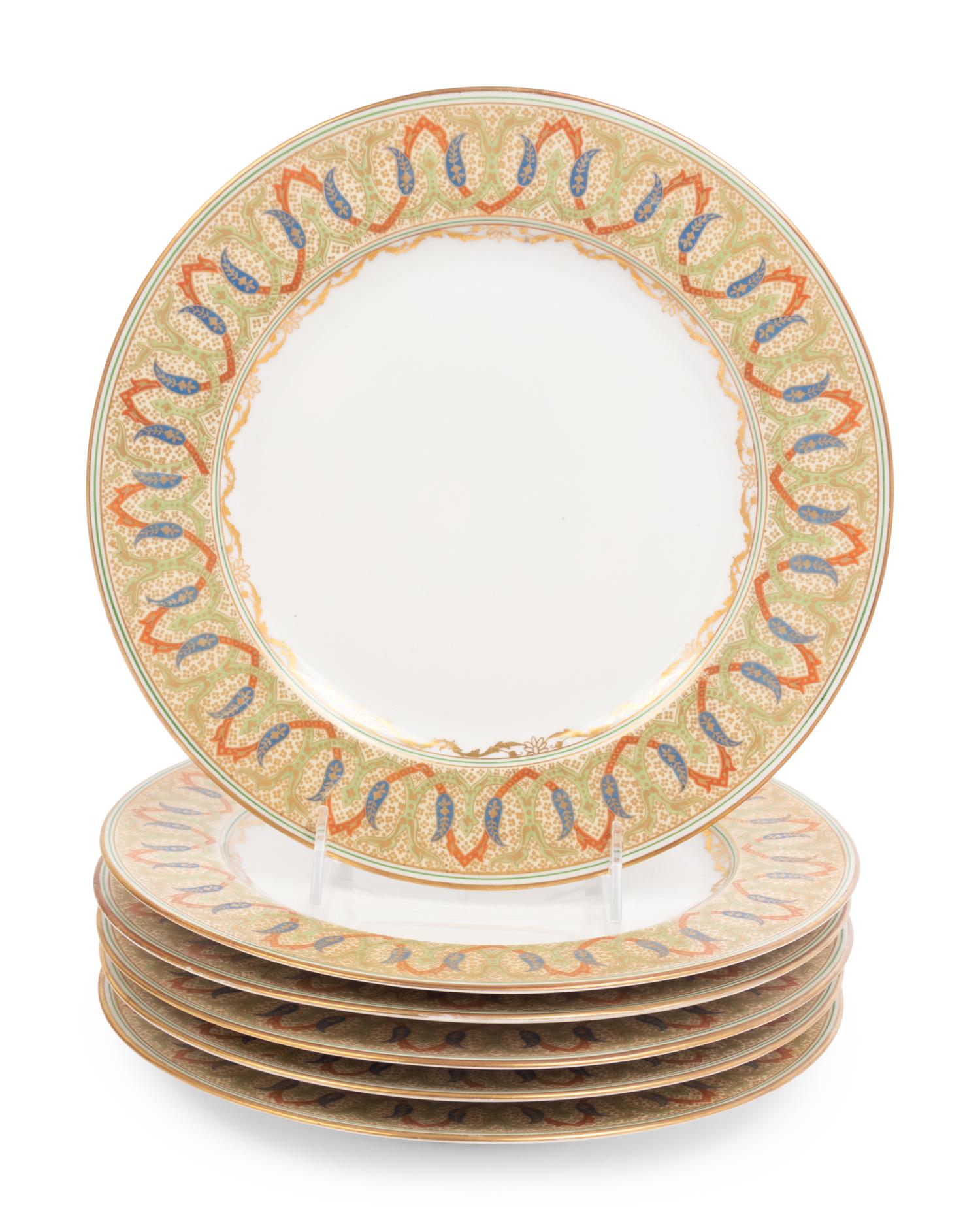 A Set of Six Limoges Porcelain Plates