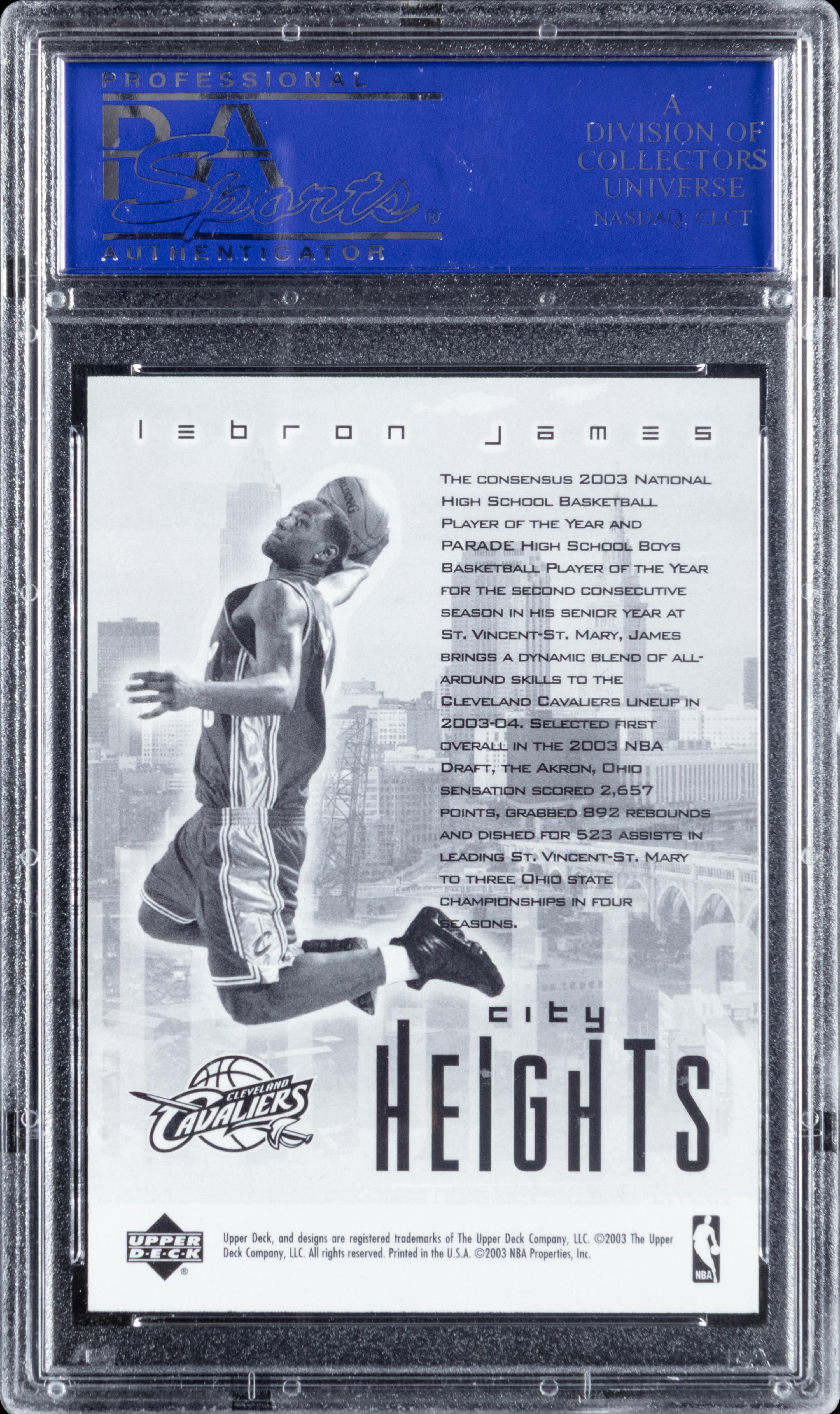 A 2003 Upper Deck LeBron James Redemption Special Rookie Basketball Card (PSA 10 GEM MINT)