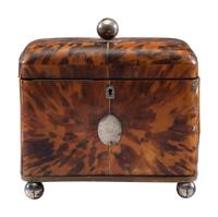 A Regency Tortoise Shell Tea Caddy