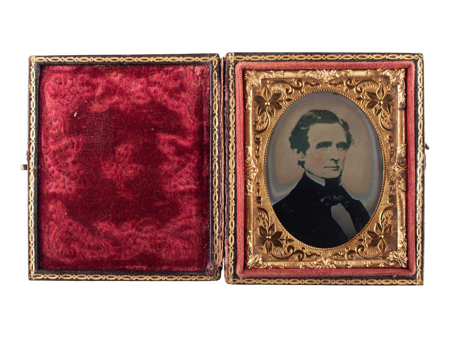 [CIVIL WAR] -- [DAVIS, Jefferson (1808-1889)]. Ninth plate ruby ambrotype.