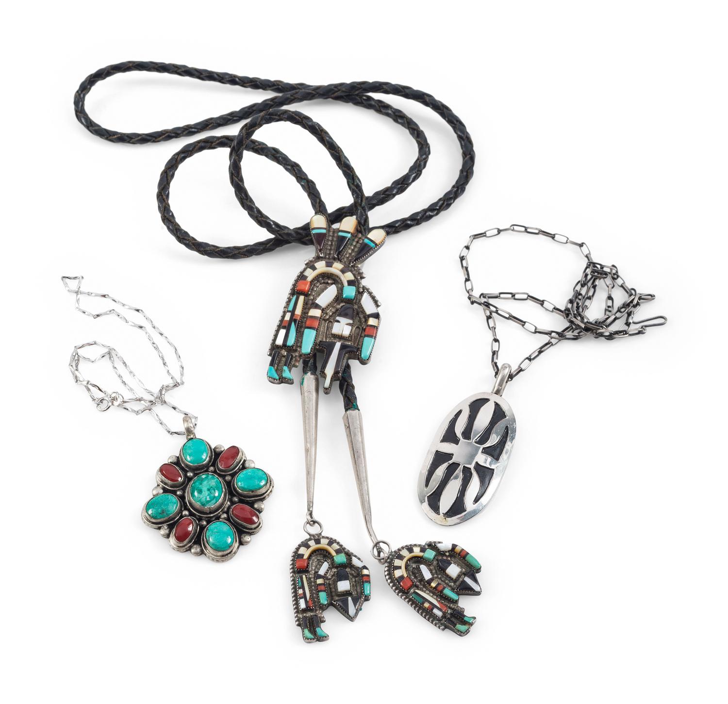Navajo and Zuni Necklaces and Bolo Tie