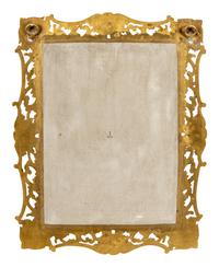 A Painted Porcelain Plaque Depicting Judah and Tamar in a Gilt Bronze Frame