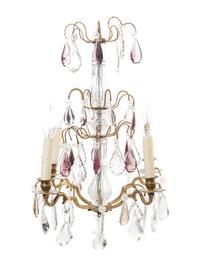 A French Gilt Bronze and Glass Four-Light Chandelier