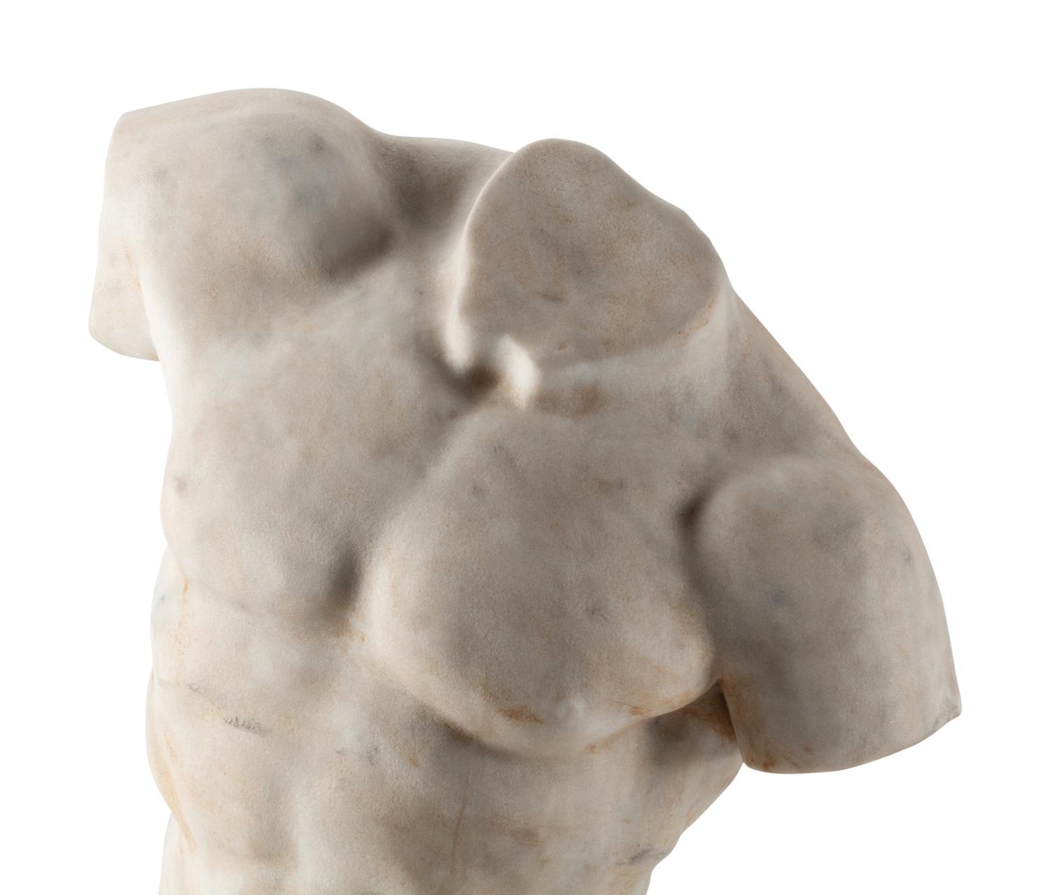 An Italian Carved Marble Torso of a Man