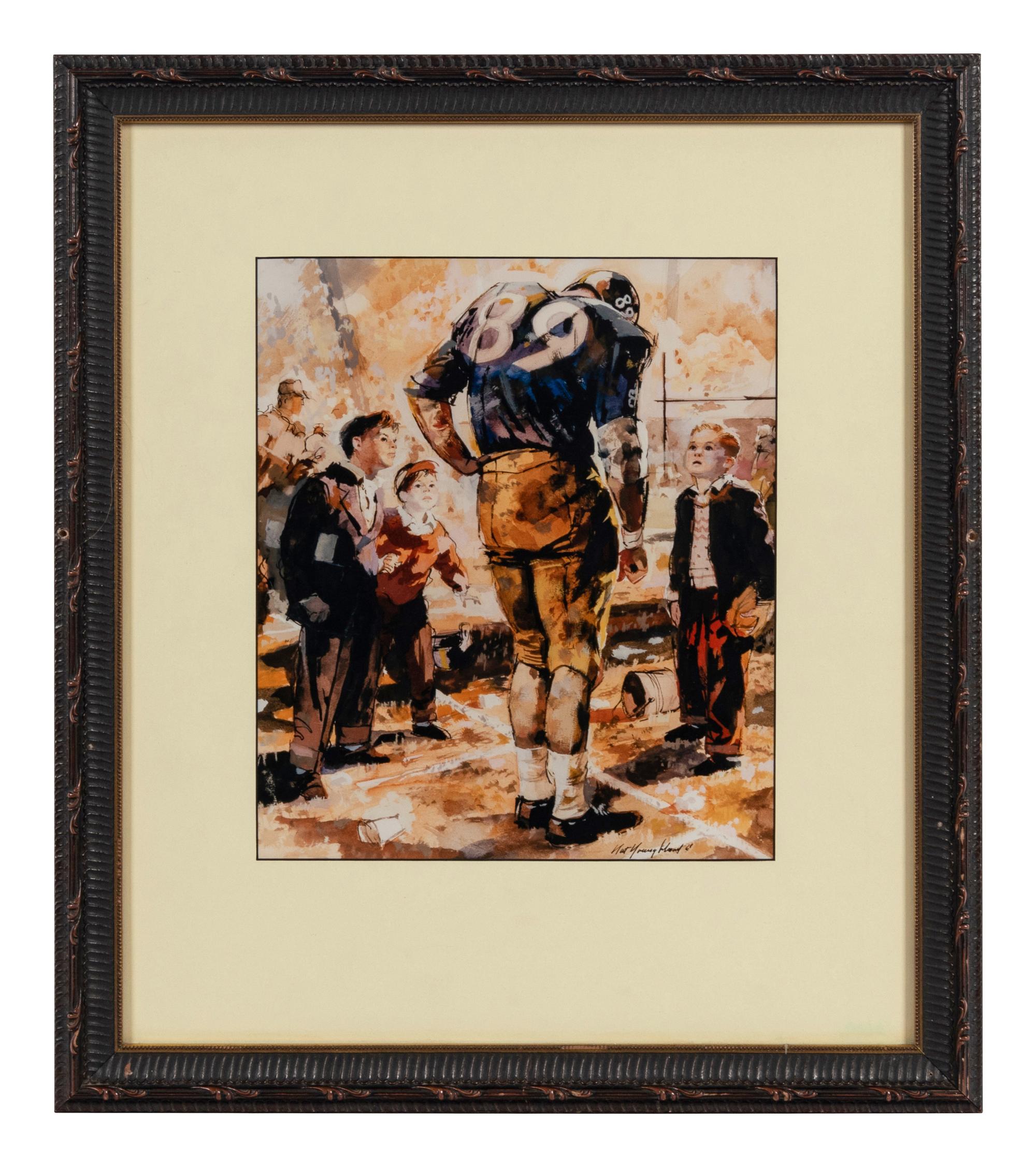 A Group of Four Mike Ditka Artworks Formerly Displayed at Mike Ditka’s Restaurant