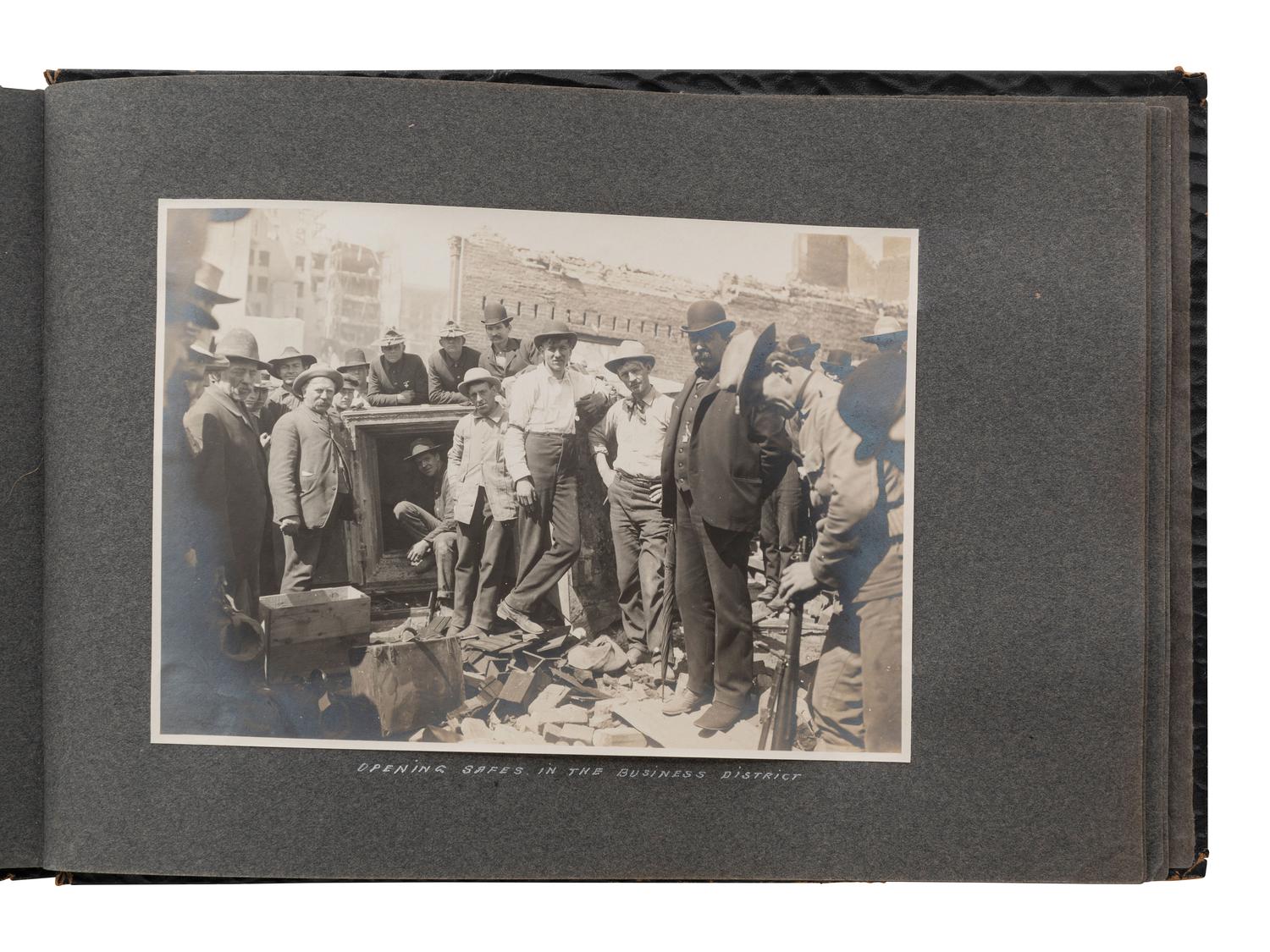 [EARLY PHOTOGRAPHY - CALIFORNIA]. Photo album documenting the San Francisco Earthquake of 1906.