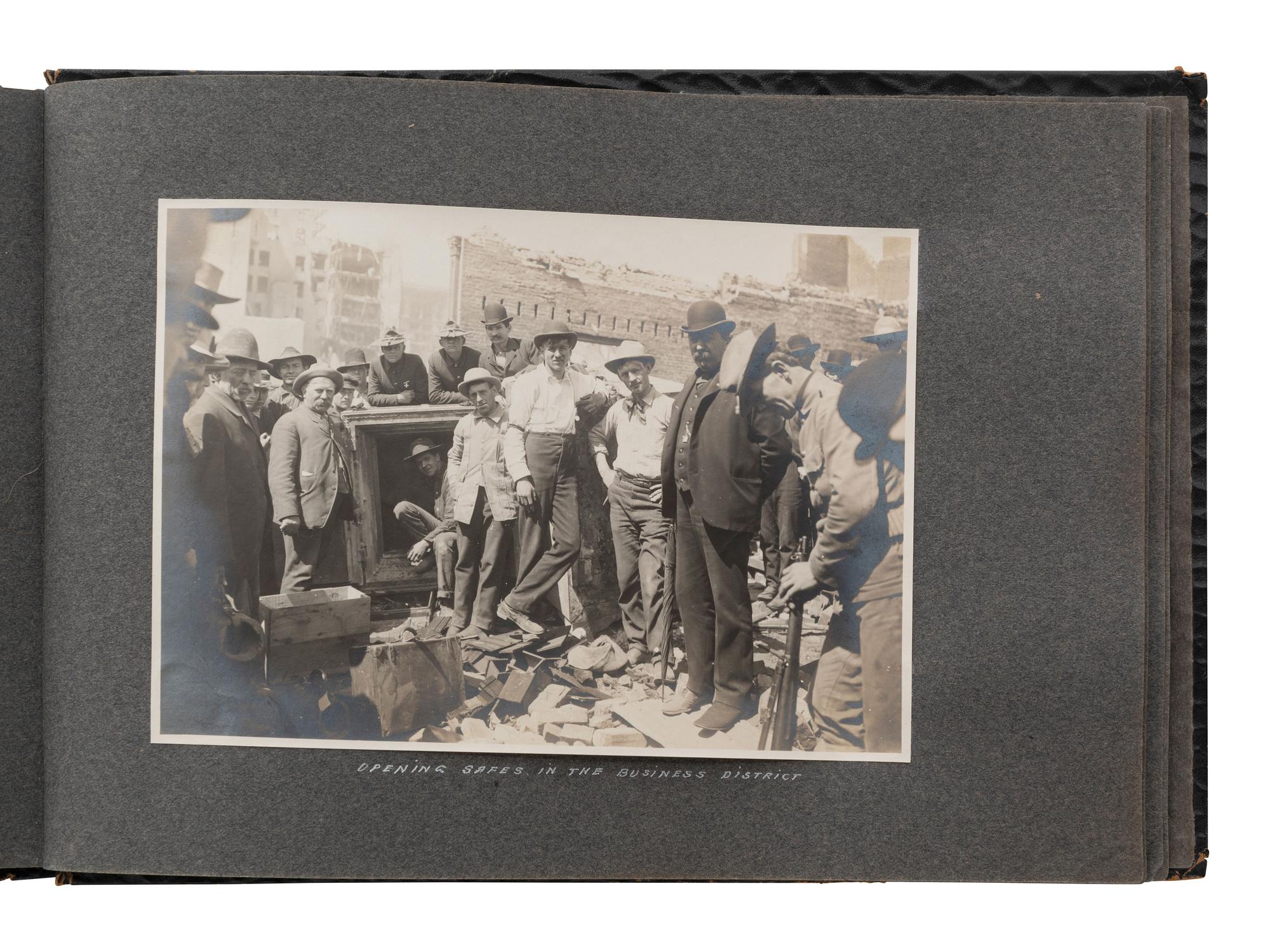 [EARLY PHOTOGRAPHY - CALIFORNIA]. Photo album documenting the San Francisco Earthquake of 1906.