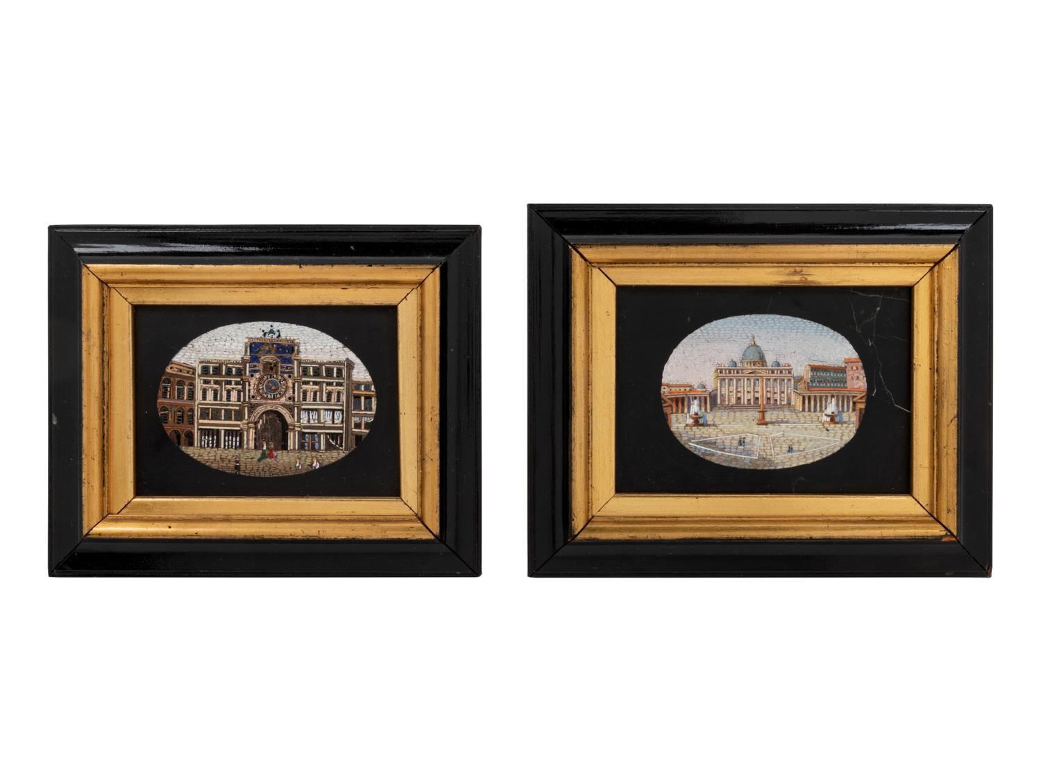 Two Italian Micromosaic Miniature Panels