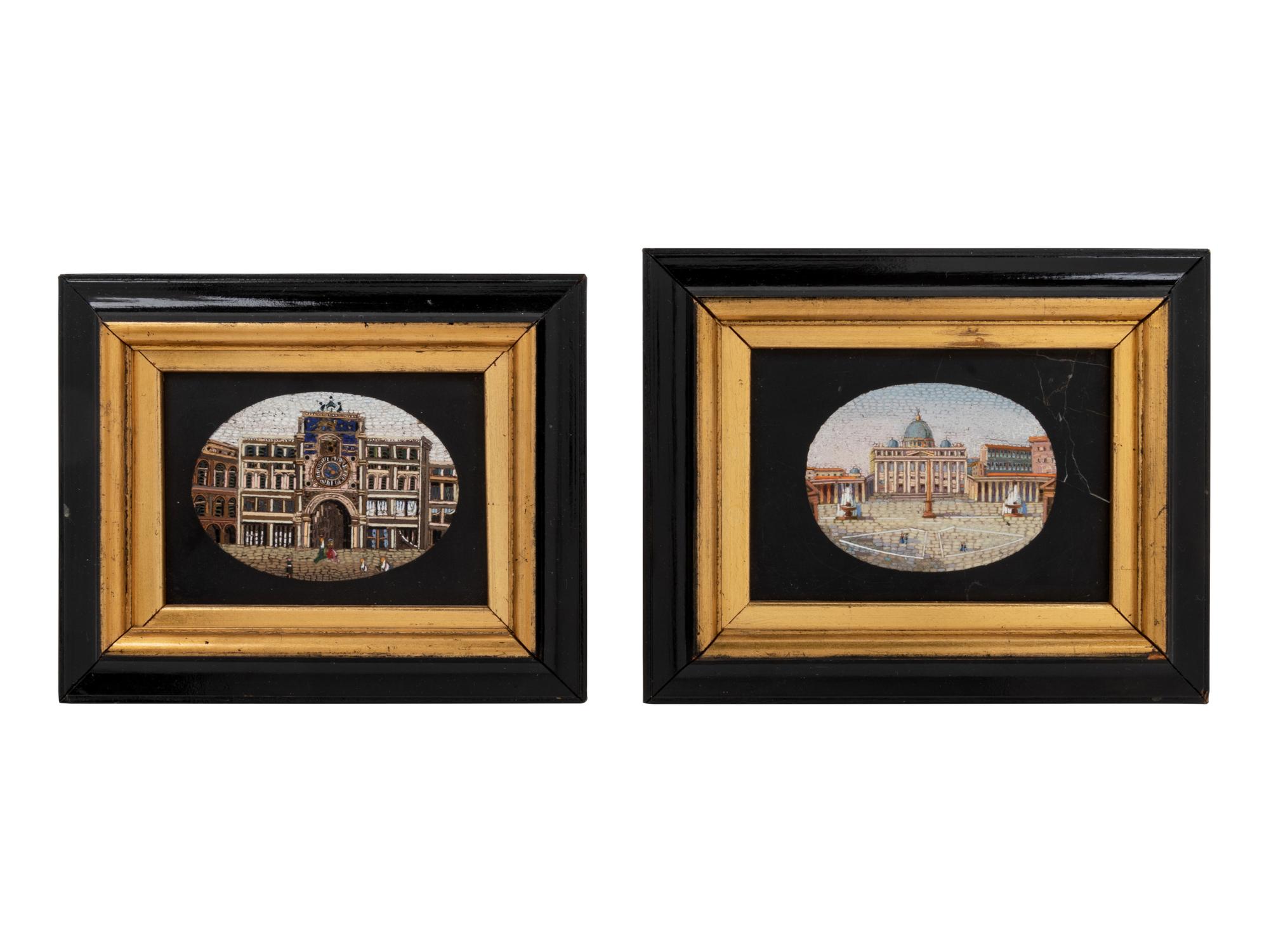 Two Italian Micromosaic Miniature Panels