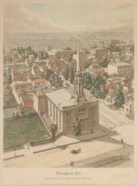 (CHICAGO) VARIN, RAOUL. A group of four original color aquatints, depicting various views of Chicago, various dates. Framed.