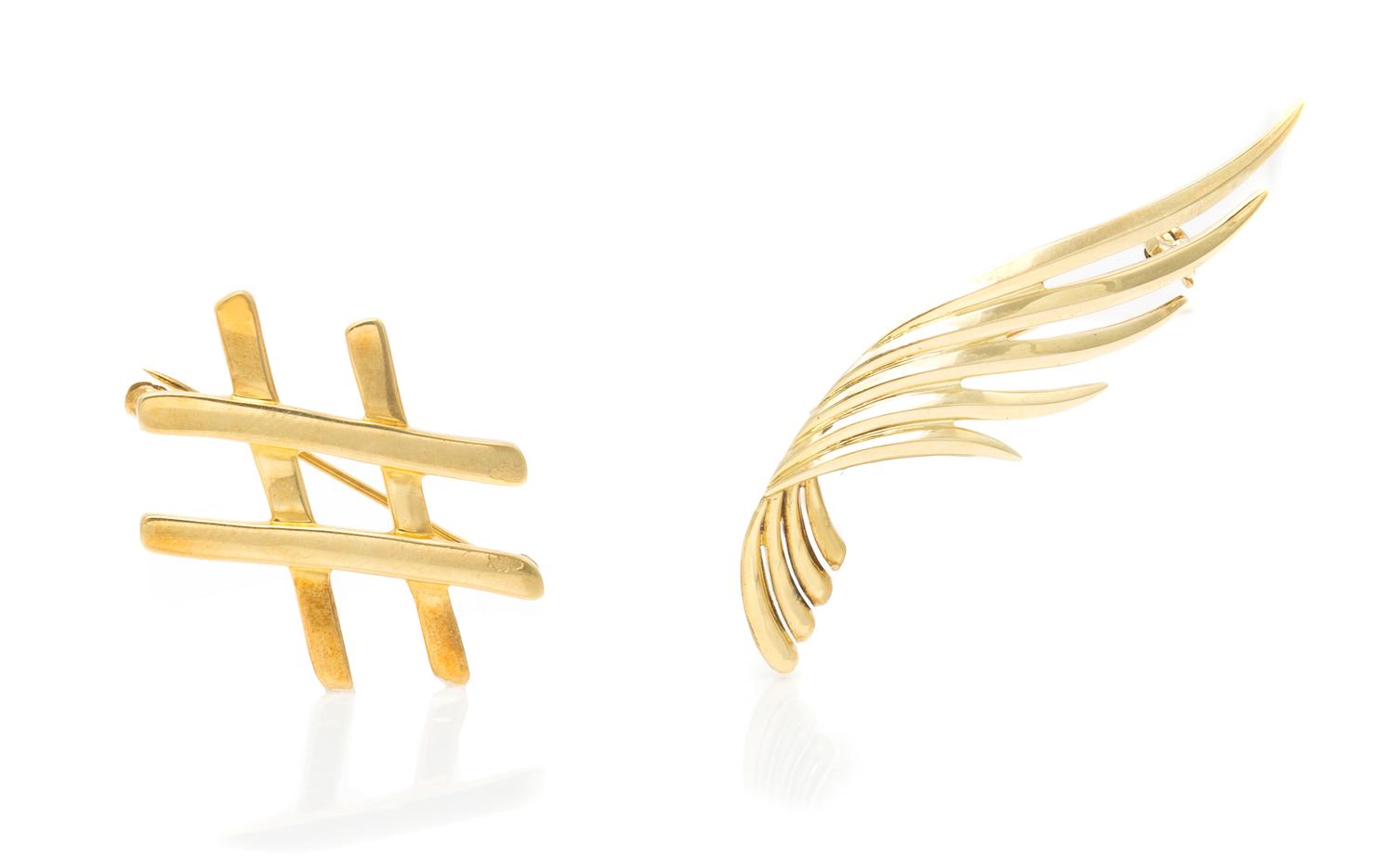 A Collection of Yellow Gold Brooches, Tiffany & Co., 7.50 dwts.
