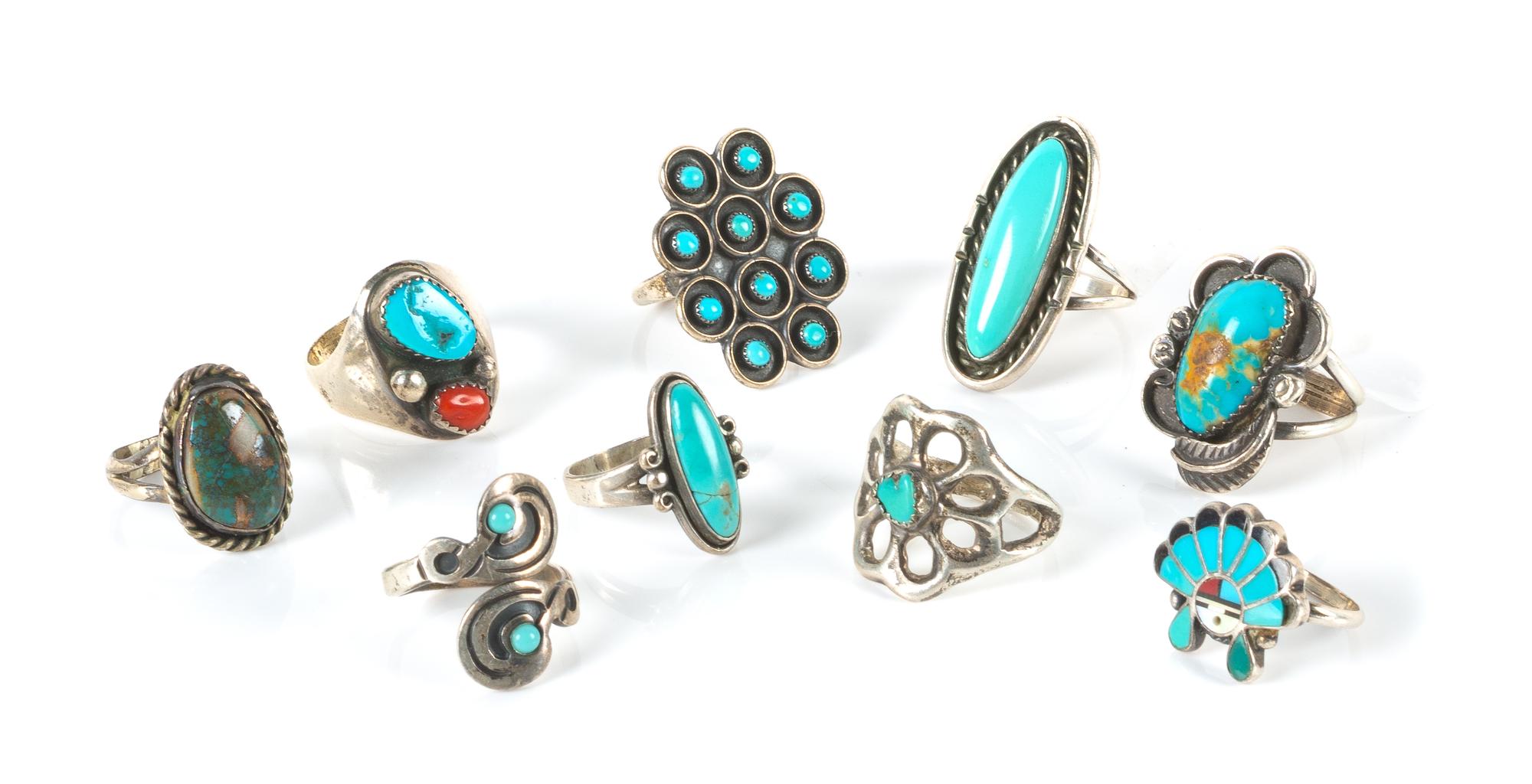 Nine Southwestern Rings