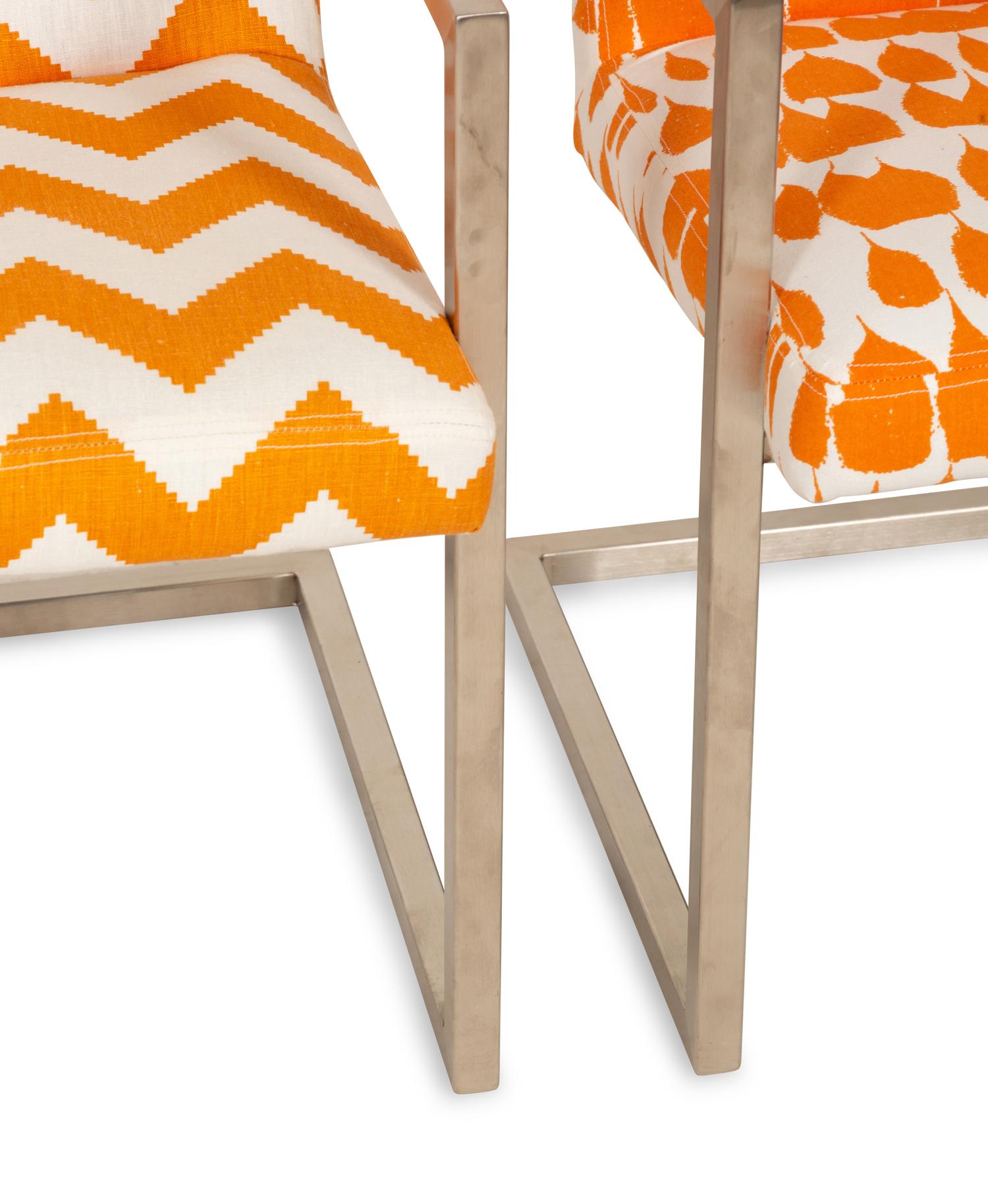Four Modernist Cantilever Armchairs and an Ottoman