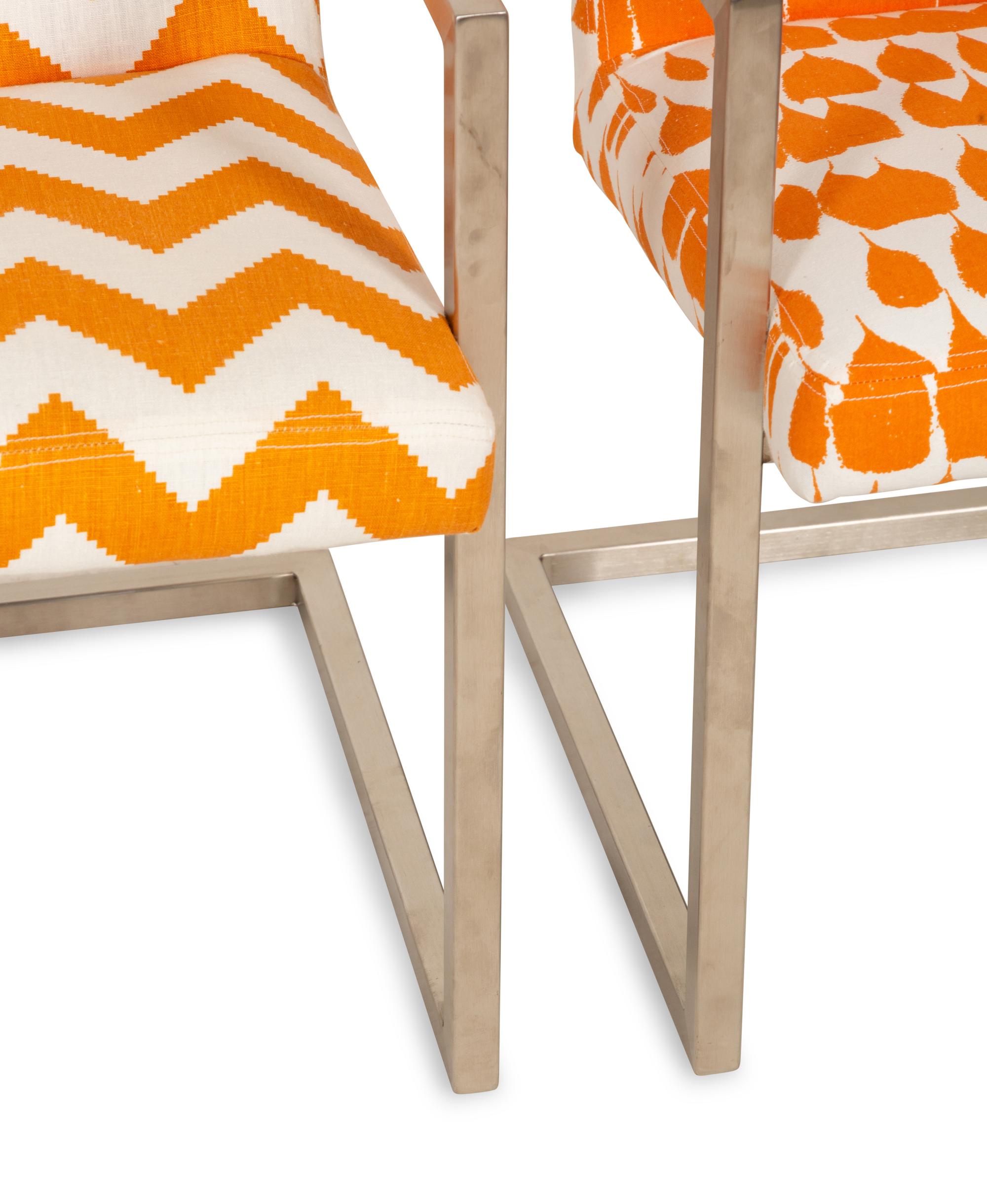 Four Modernist Cantilever Armchairs and an Ottoman