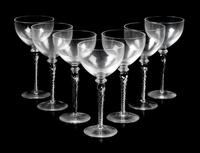 A Set of Twelve Twist-Stem Wine Glasses