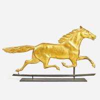 A gilded copper running horse weathervane late 19th century