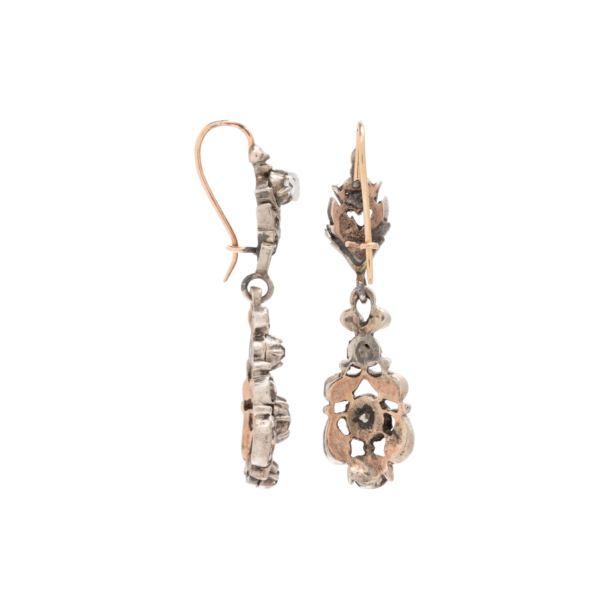 GEORGIAN, DIAMOND DROP EARRINGS