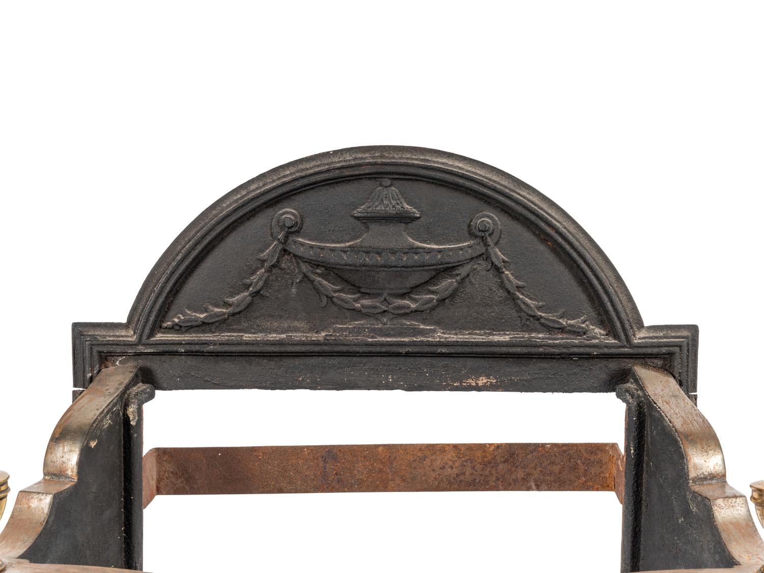A George III Brass and Steel Firegrate